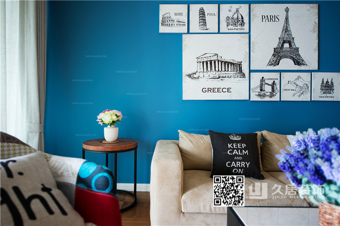 客廳-小擺件-久居裝飾 北歐工業風 藍色與米色的鮮明視覺對比 簡約有型的國際風范