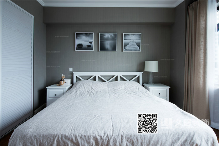 臥室墻漆顏色選擇-久居裝飾 北歐工業風 藍色與米色的鮮明視覺對比 簡約有型的國際風范